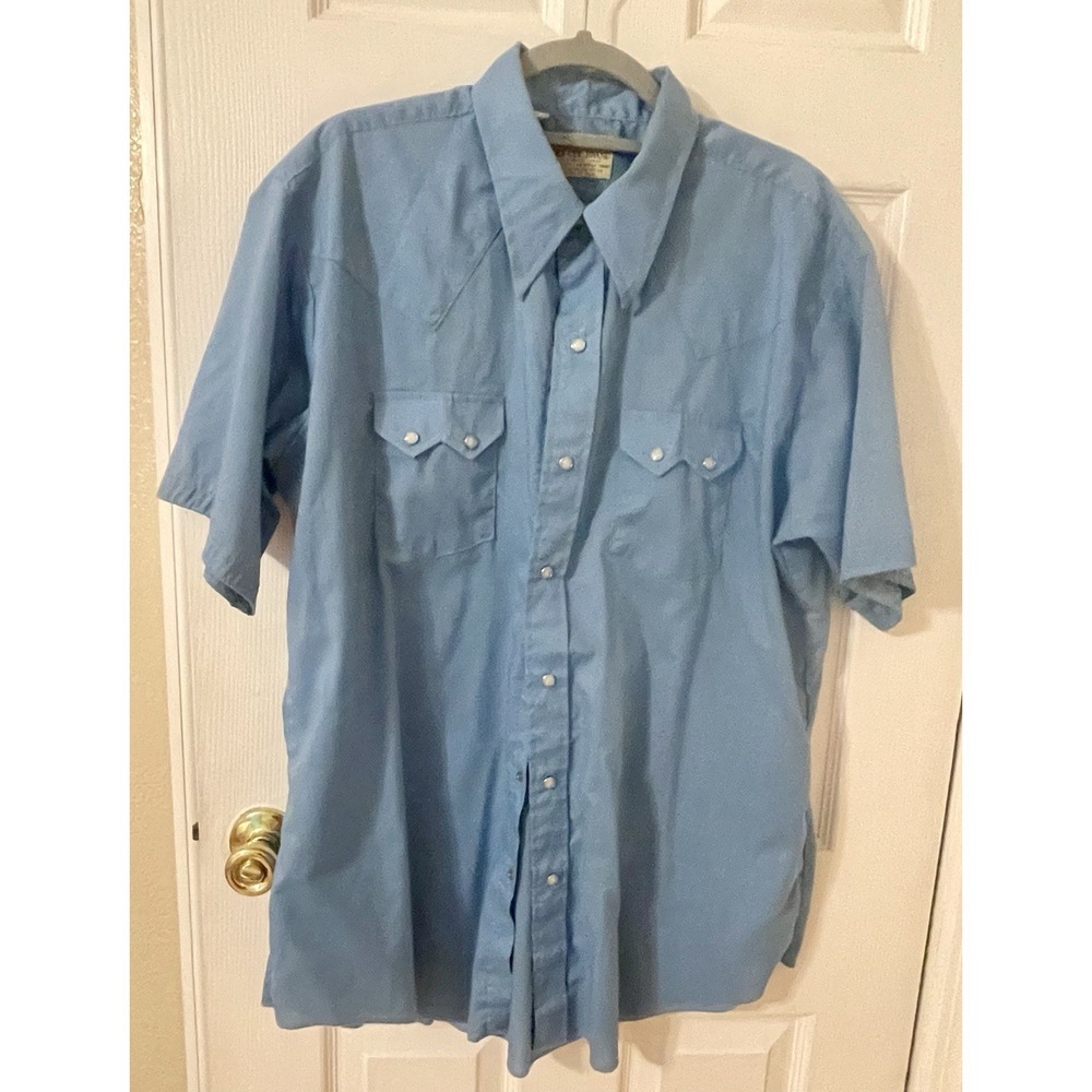 Dee Cee Brand Men's Western Shirt Blue Long Sleeve Size XL 17 1/2-35 Regular